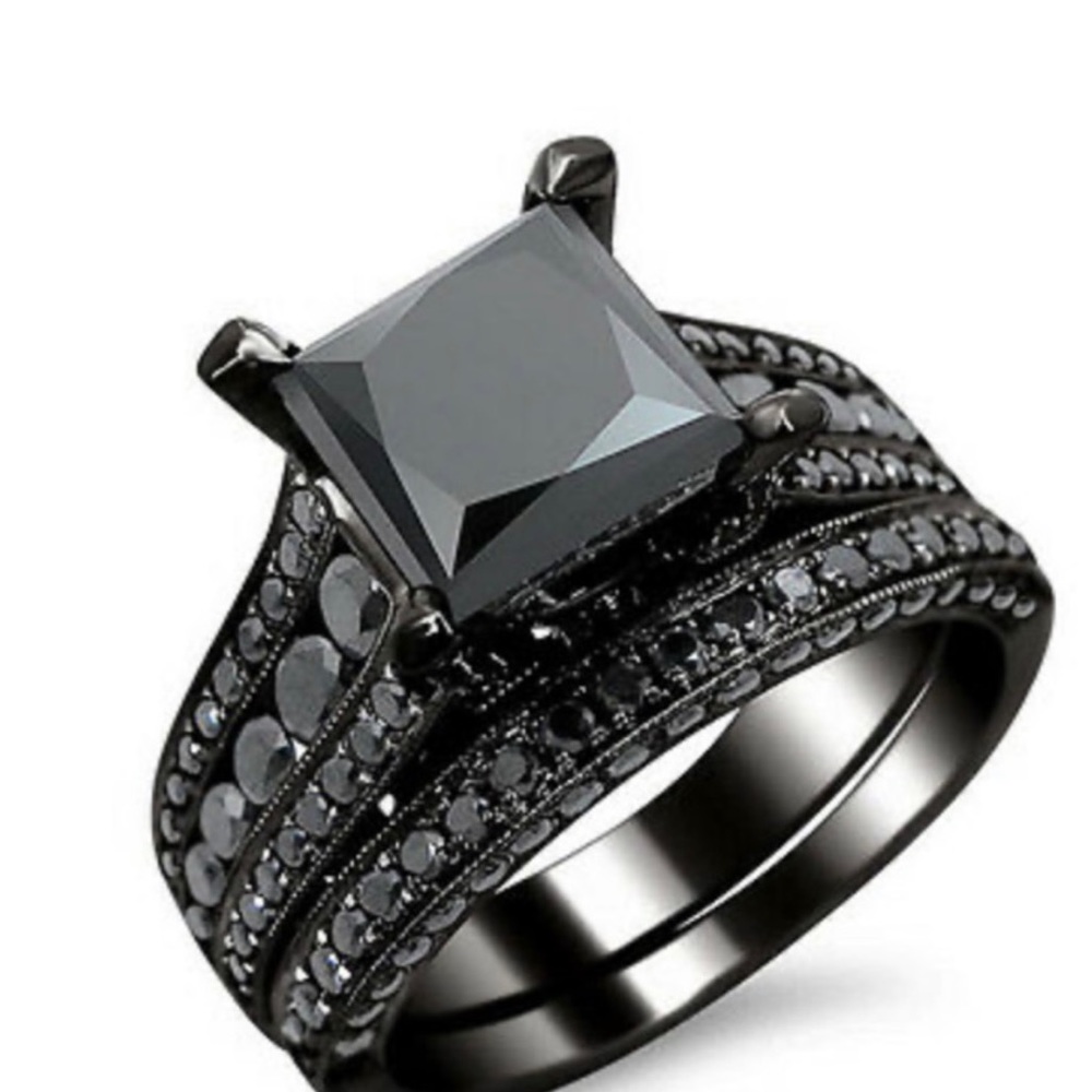 Black Sapphire Engagement Ring